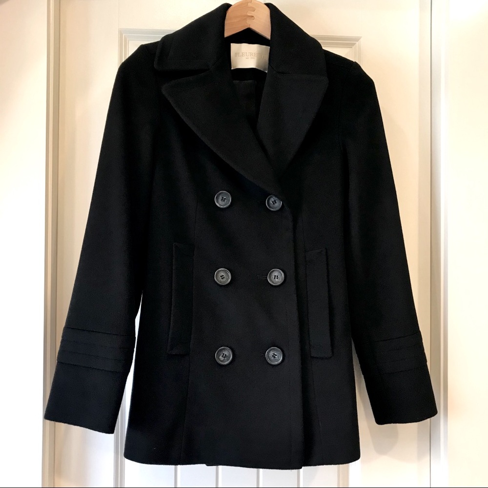 Fleurette Boyfriend Wool Double Breasted Peacoat